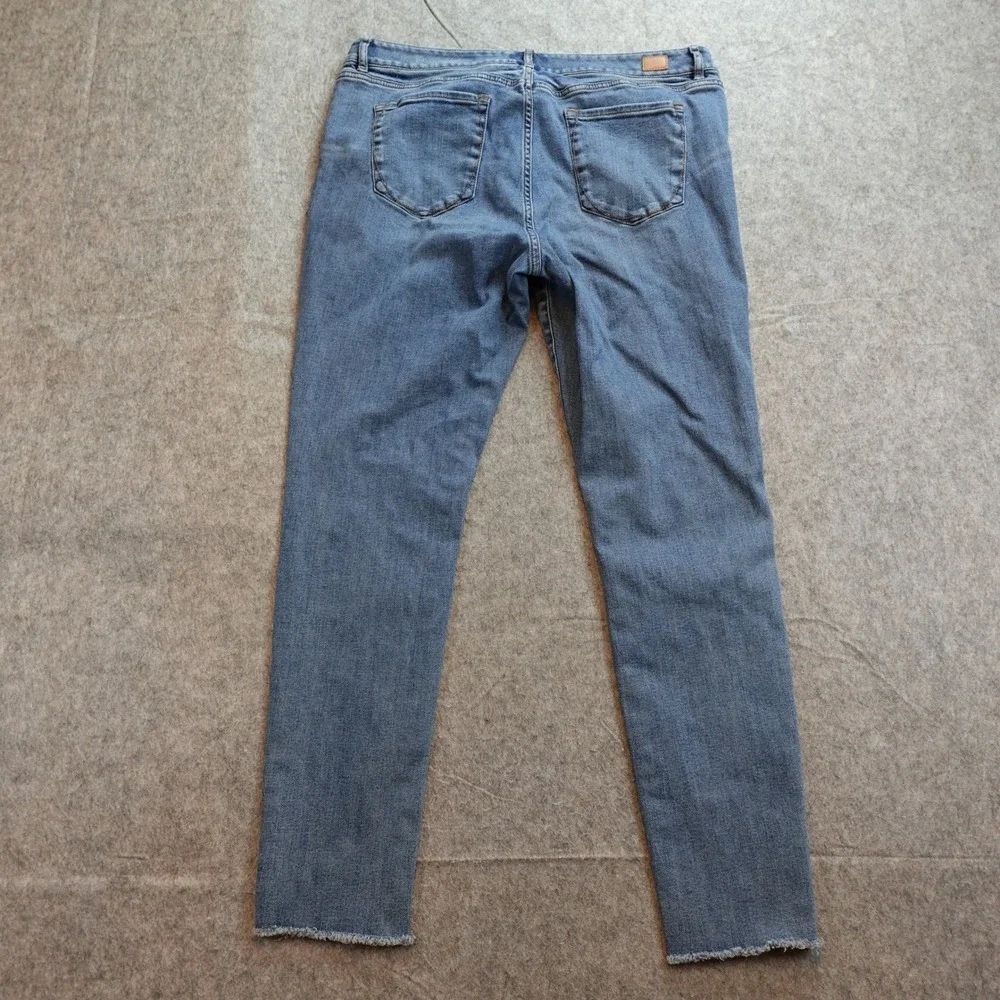 LL Bean Jeans Womens 16 Skinny Raw‎ Hem Signature Denim Medium Wash